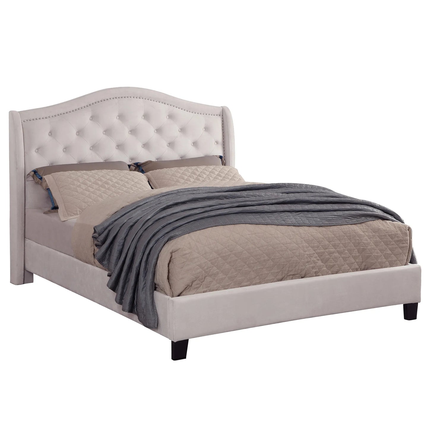 Louvre Queen Bed-Ivory - Floor Model