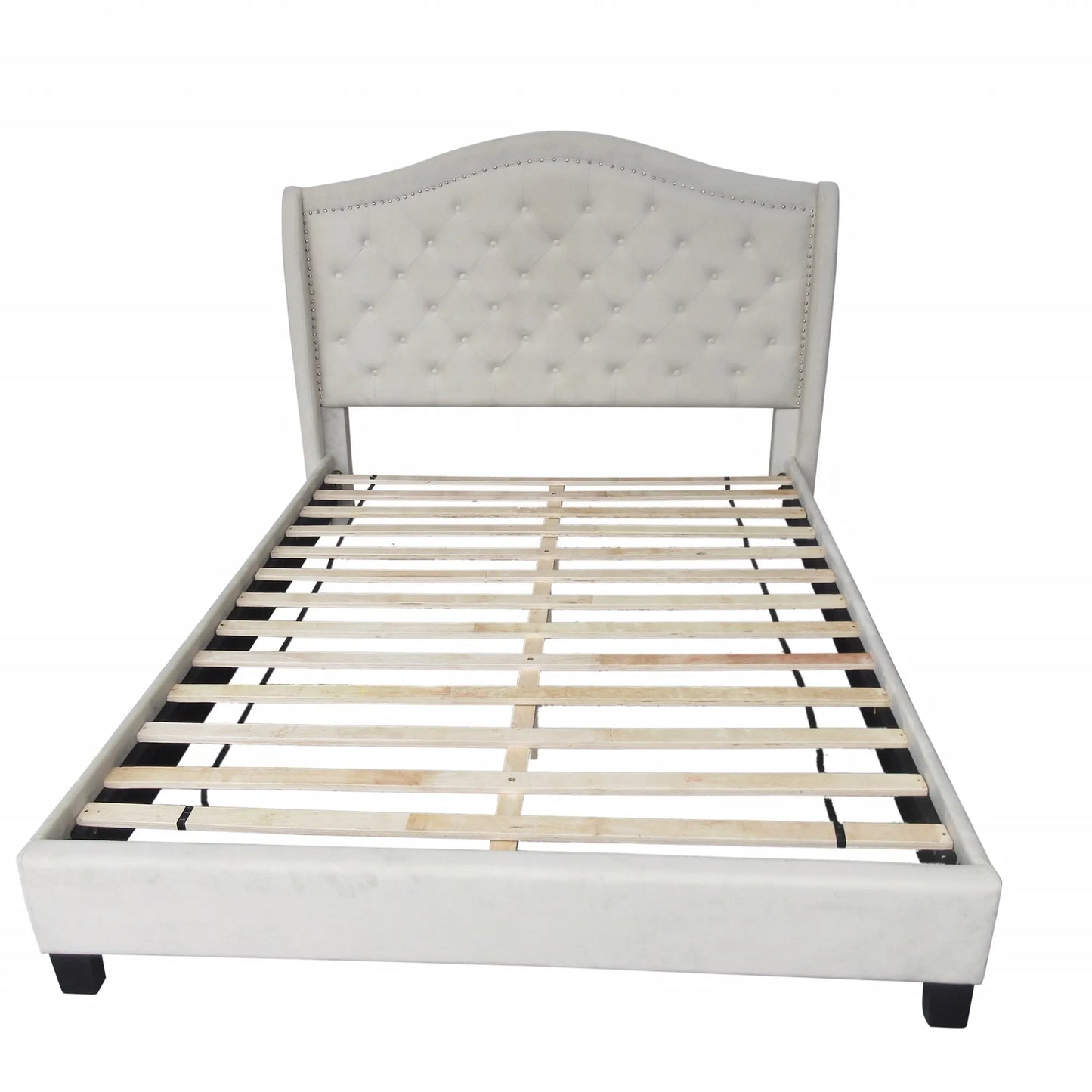 Louvre Queen Bed-Ivory - Floor Model