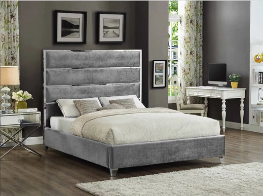 5880 Grey Velvet Bed