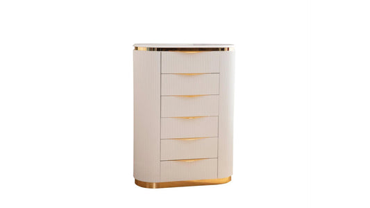 1401 - LAURA - CHEST - White & Gold