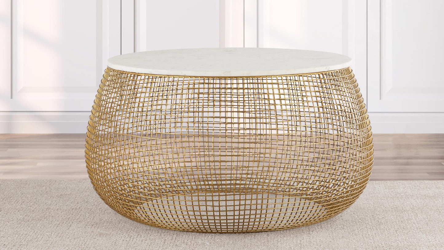 T3007-36-25 Coffee Table with Marble Top