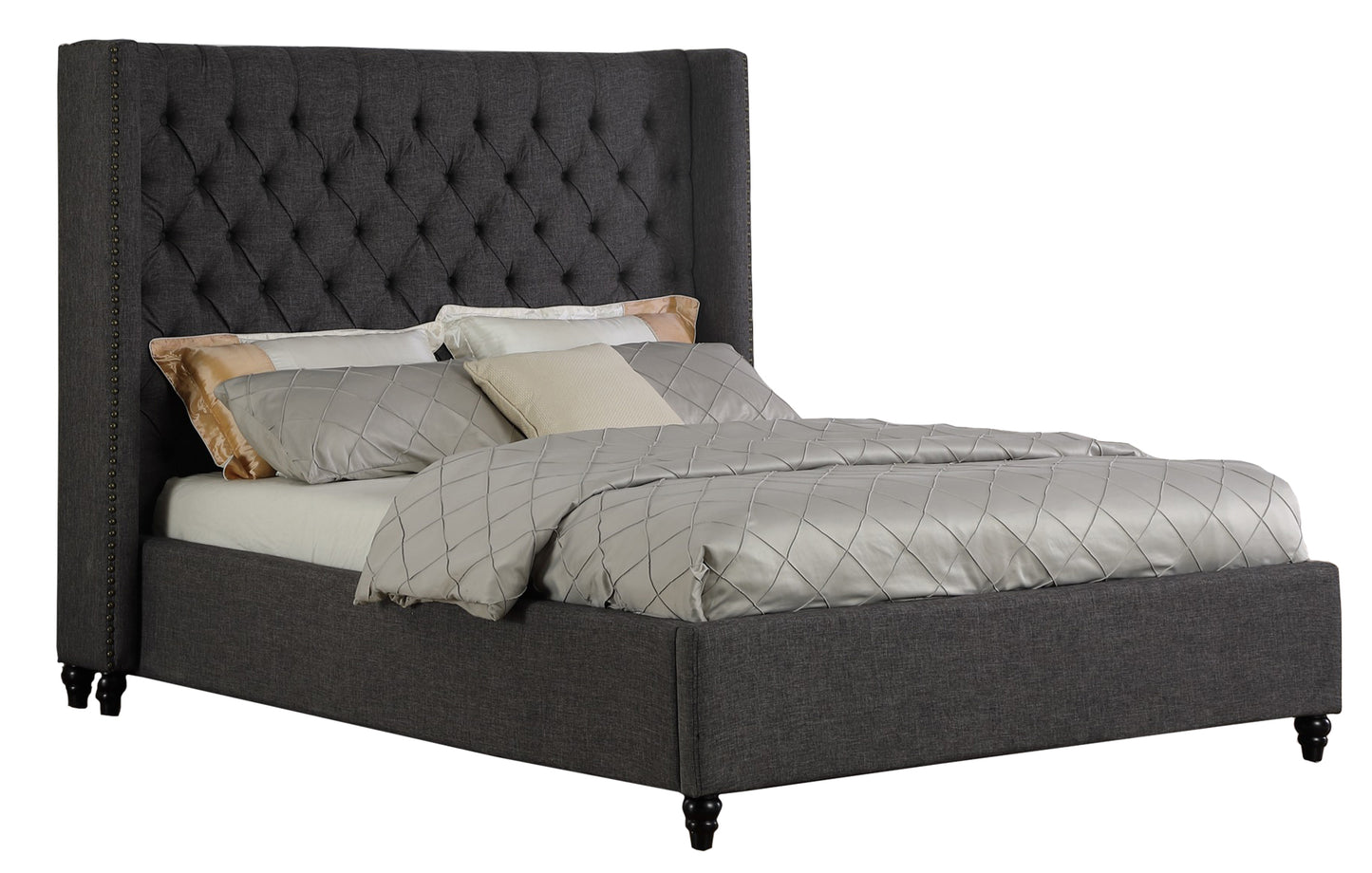 KING PLATFORM BED - GREY - B1920K-GR