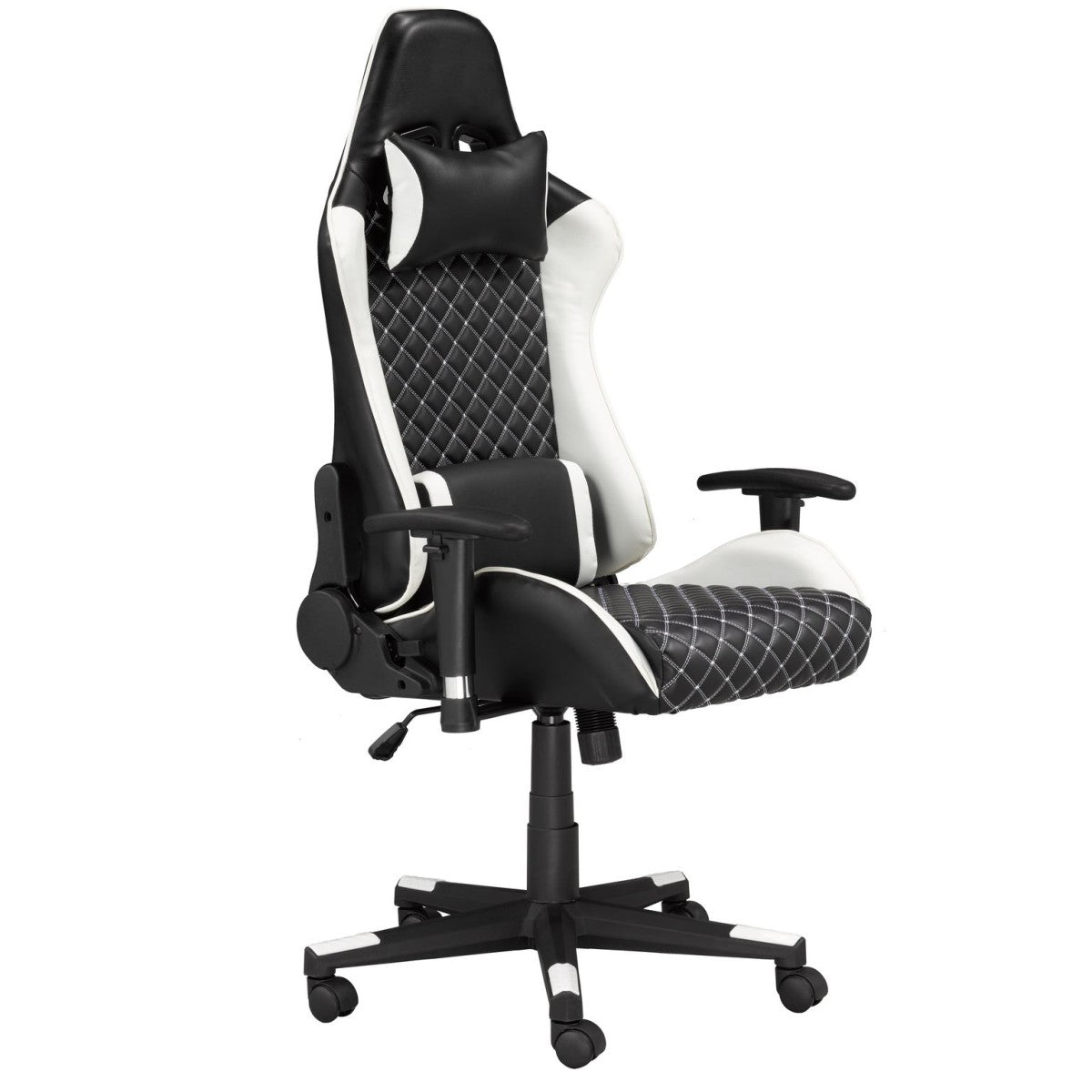 GAMING CHAIR - BLACK/WHITE- 3802