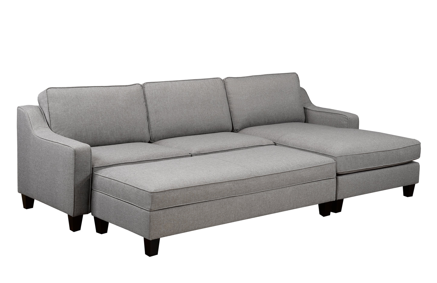 RHF SECTIONAL W/OTTO - GREY - 17600