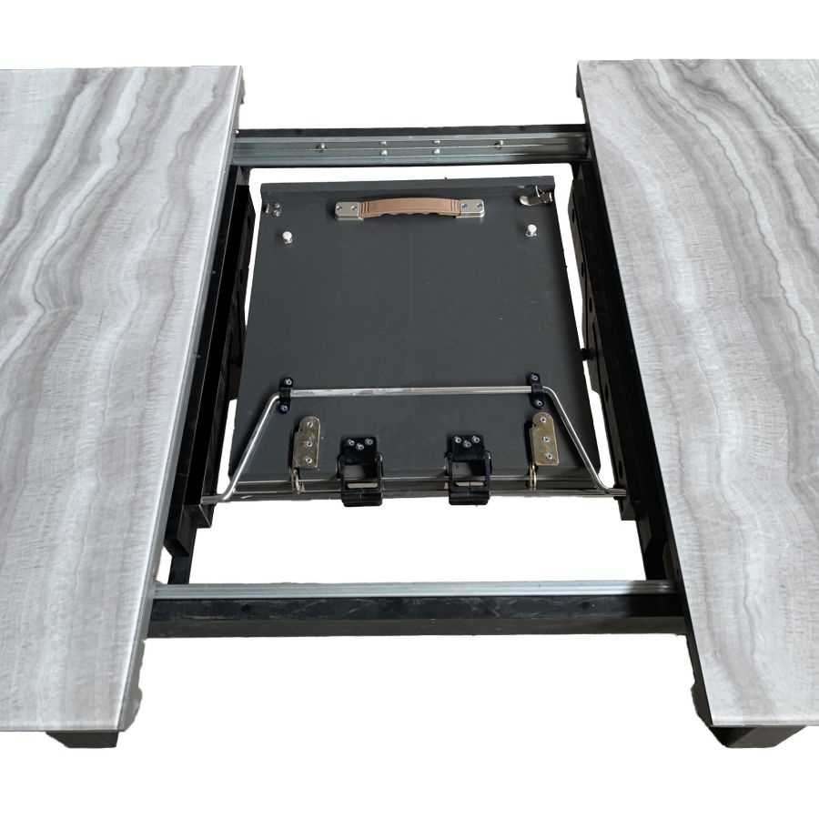 Gavin Dining Table w/Extension in Black and Faux Marble