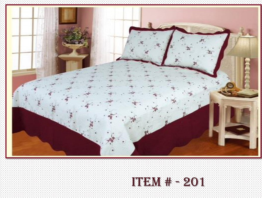 100% Cotton Quilt Set - #201 - Twin