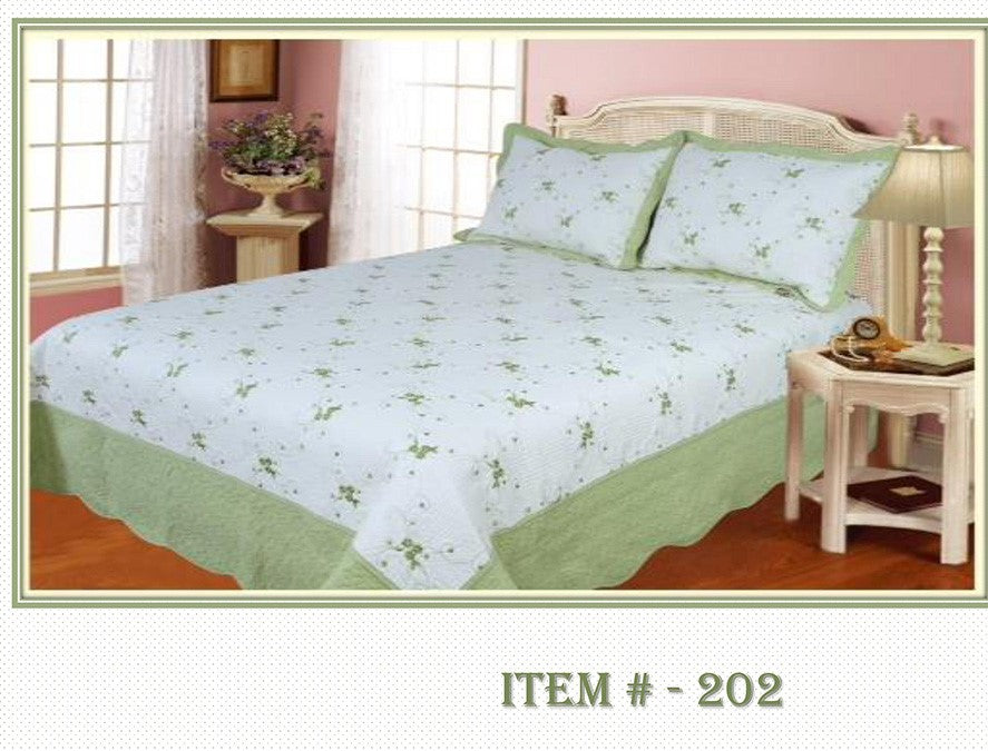 100% Cotton Quilt Set - #202 - Twin