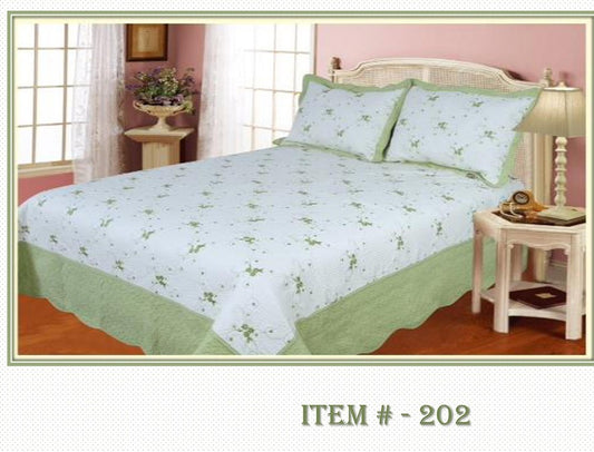 100% Cotton Quilt Set - #202 - Twin