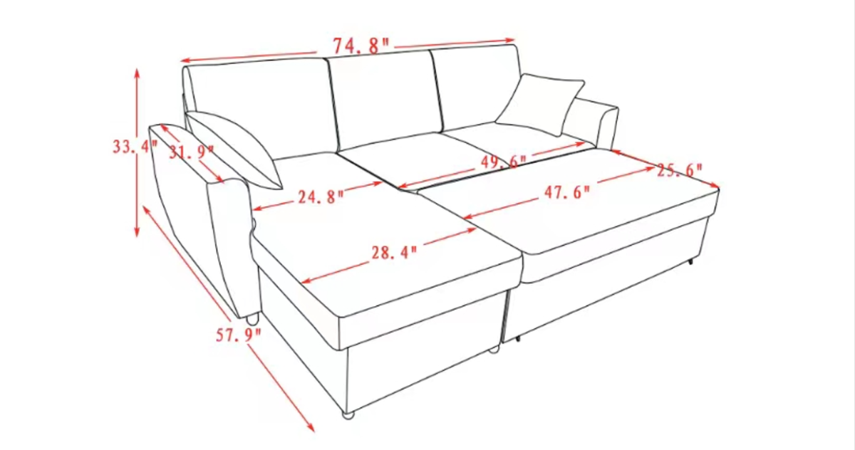 SLEEPER SOFA BED - LIGHT BEIGE - 4100