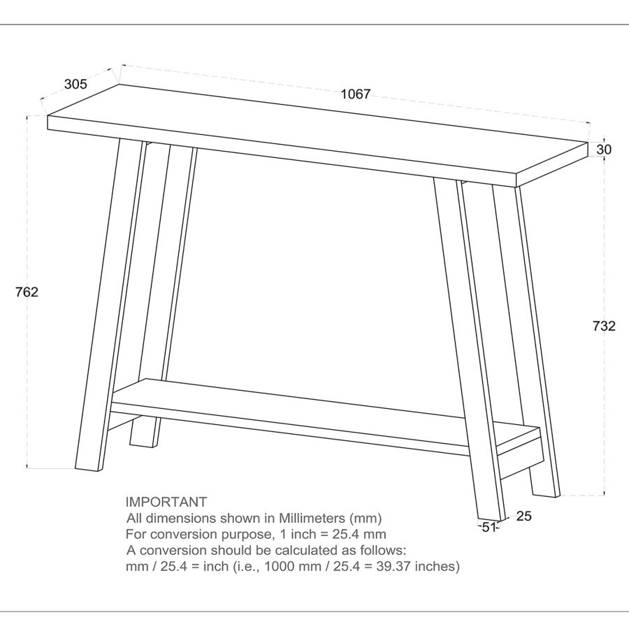 Volsa Console Table in Walnut