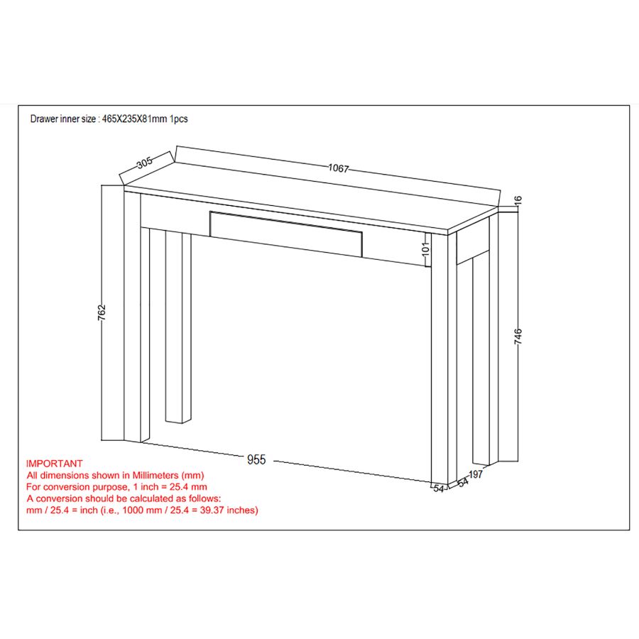 Idris Console/Desk in Dark Sheesham