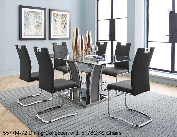 5577M-72DT with 5178GYS Chairs-Betmar Collection