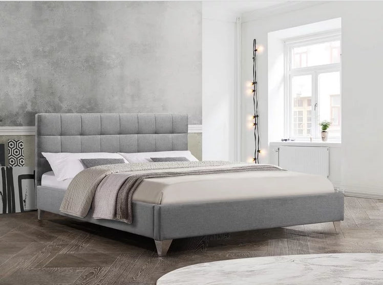 5710- Grey Upholstered Bed