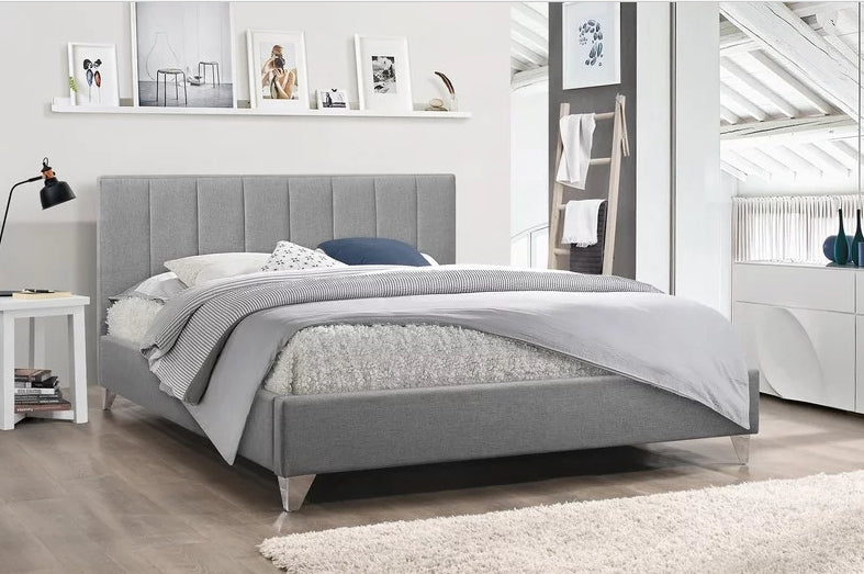 5715- Grey Upholstered Bed