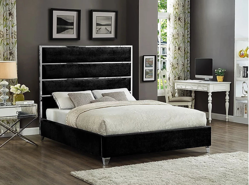 5881- Black Velvet Bed