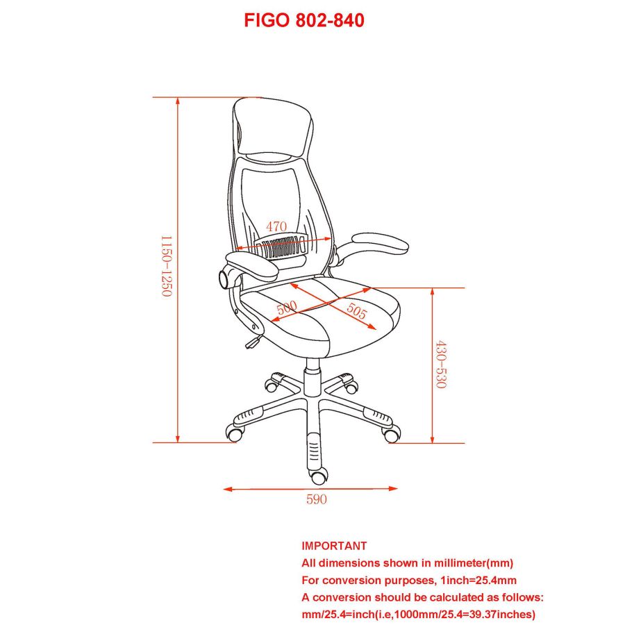 Figo Office Chair in Grey and Black