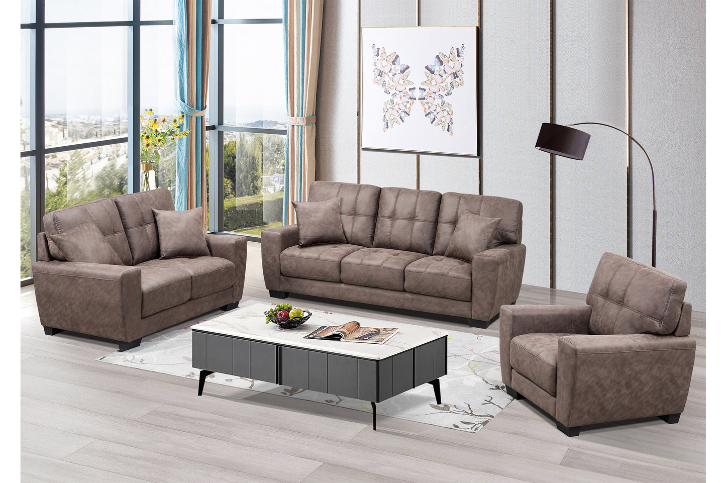 9011BRW Seating-Misha Collection