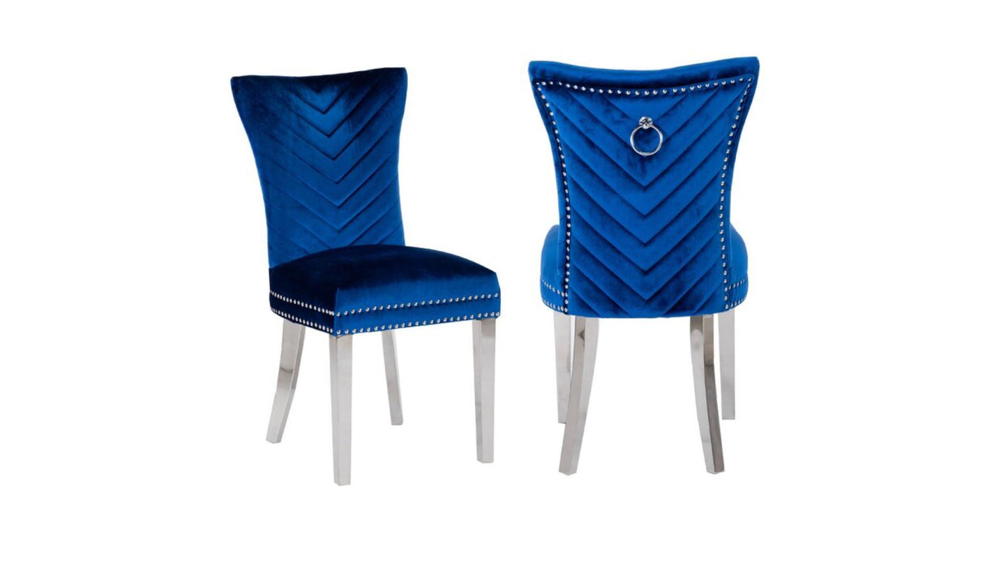 CH62 - EVA FABRIC CHAIR w/SS LEGS - NAVY BLUE