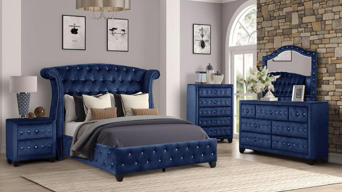 1181 - SOPHIA - Bed - NAVY BLUE